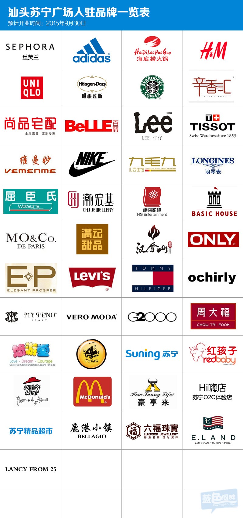 苏宁广场入驻品牌一览表,看看有没有你喜欢的品牌